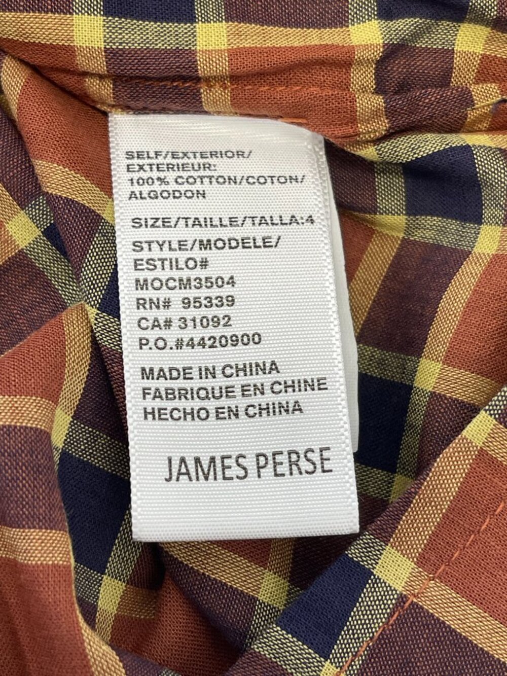 James Perse Men's Long-Sleeve Plaid Button Down Shirt - Size XL - NWT - Picture 5 of 6